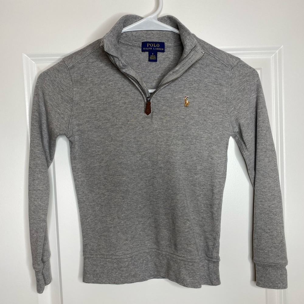Polo Ralph Lauren Gray Half Zip Boys Size 6